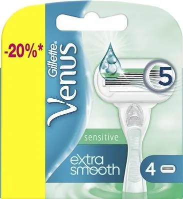 Картриджі змінні для гоління Venus Extra Smooth Sensitive, 4 шт