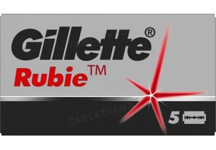 Леза Gillette Rubie двосторонні, 5 шт
