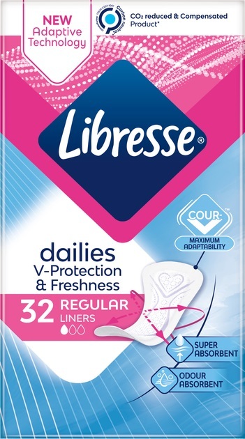 Прокладки щоденні гігієнічні Libresse Dailies Fresh Regular, 32 шт