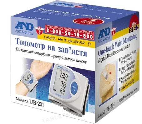 Тонометр AND UB-201 автоматичний на зап'ястя