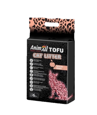 Наполнитель для туалета AnimAll ТОФУ с ароматом персика, 2,6 кг (6 л)