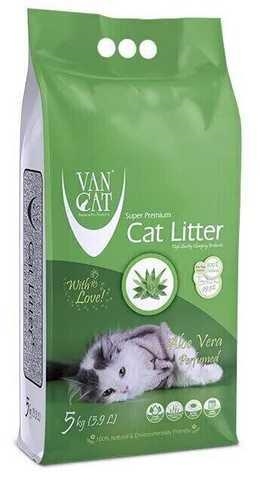 Наполнитель для туалета VanCat Aloe Vera бентонитовый с ароматом Алоэ вера, 5 кг