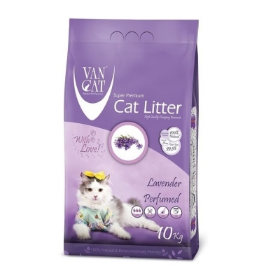 Наповнювач для туалету VanCat Lavender бентонітовий з ароматом лаванди, 10 кг