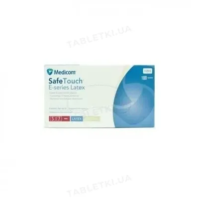 Рукавички оглядові Medicom Safe-Touch E-Series латексні припудрені, розмір S, нестерильні, 1 пара