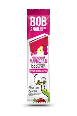 Мармелад Bob Snail Jelly грушево-малиново-свекольный, 38 г