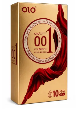 Презервативи OLO 001 Hyaluronic Acid ультратонкі з крапками та ребрами з пролонгуючим ефектом, 10 штук