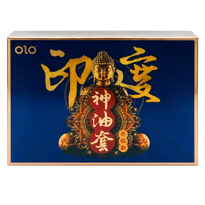 Презервативи OLO Blue Indian god oil ультратонкі гладкі з пролонгувальним ефектом, 10 штук