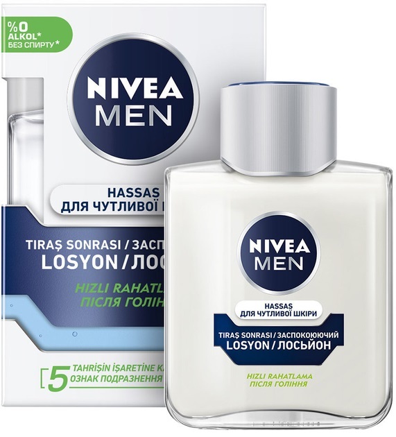Лосьон после бритья Nivea Men успокаивающий для чувствительной кожи без содержания спирта, 100 мл