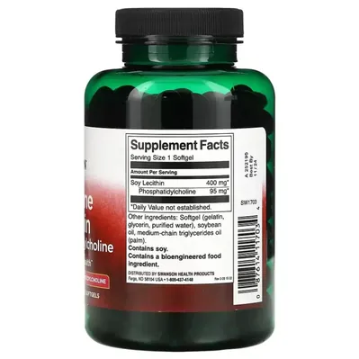 Лецитин з фосфатидилхоліном Swanson Supreme Lecithin with Phosphatidylcholine 400 мг, 300 капсул