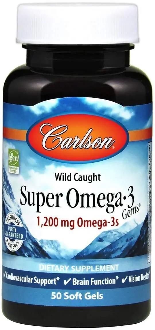 Омега-3 Carlson Labs Super Omega-3 1200 мг, 50 капсул