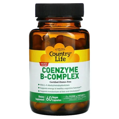 Коензим B-Комплекс Country Life Coenzyme B-complex, Vegan, 60 капсул