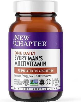 Мультивитамины для мужчин New Chapter One Daily Every Man's Multivitamin, 72 вегетарианские таблетки