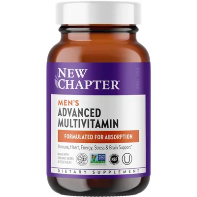 Мультивітаміни для чоловіків New Chapter Men's Advanced Multivitamin, 48 вегетаріанських таблеток