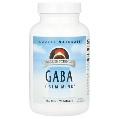 ГАМК (гамма-аміномасляна кислота) Source Naturals GABA 750 мг, 90 таблеток
