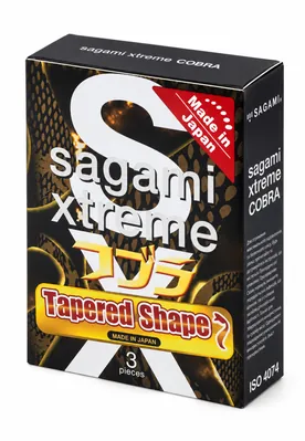 Презервативи Sagami Xtreme Tapered Shape Cobra, 3 штуки