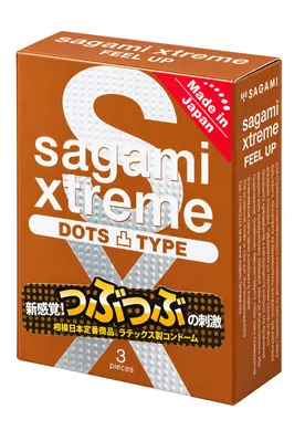 Презервативи Sagami Xtreme Dots Type з крапками, 3 штуки