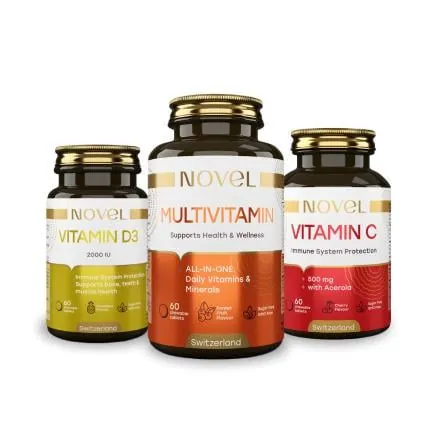 Набір Novel (Vitamin D3 табл. жувальні №60 + Multivitamin табл. жувальні №60 + Vitamin C табл. жувальні №60)