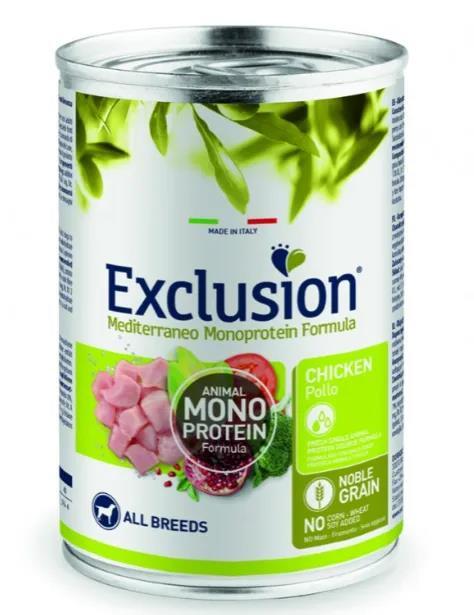 Корм влажный Exclusion Adult Chicken All Breeds Консервированный монопротеиновый с курицей для взрослых собак всех пород, 400 г