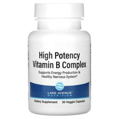 Витамины группы В Lake Avenue Nutrition Vitamin B Complex, 30 вегетарианских капсул
