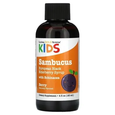 Бузина для дітей California Gold Nutrition Sambucus сироп, 120 мл