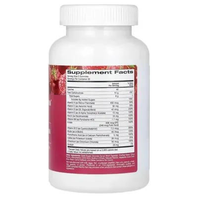 Мультивітаміни для жінок California Gold Nutrition Women's Multivitamin смак вишня, полуниця та малина, 90 жувальних цукерок