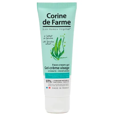 Гель-крем для обличчя Corine de Farme Spirulina Extract зволожуючий для нормальної та жирної шкіри, 50 мл
