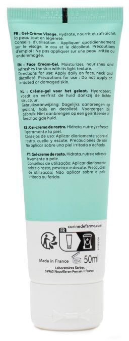 Гель-крем для лица Corine de Farme Spirulina Extract увлажняющий для нормальной и жирной кожи, 50 мл