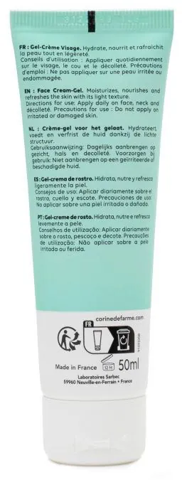 Гель-крем для обличчя Corine de Farme Spirulina Extract зволожуючий для нормальної та жирної шкіри, 50 мл