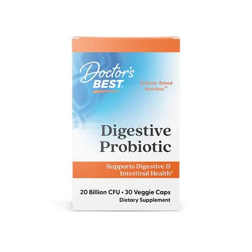 Травний пробіотик Doctor's Best Digestive Probiotic 20 Billion with Howaru 20 млрд КУО, 30 вегетаріанських капсул
