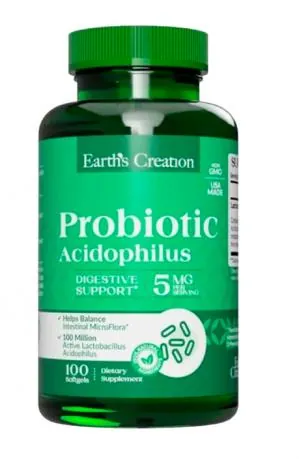 Пробіотик Ацидофілус Earth's Creation Probiotic Acidophilus, 100 гелевих капсул