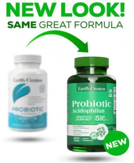 Пробіотик Ацидофілус Earth's Creation Probiotic Acidophilus, 100 гелевих капсул