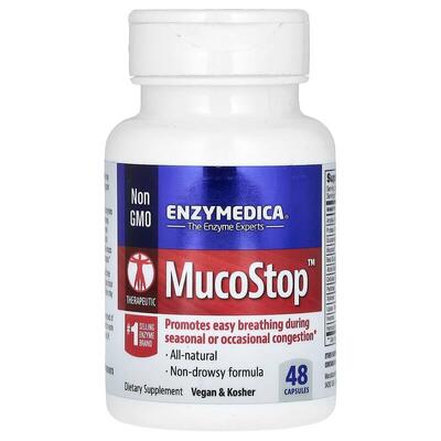 Смесь ферментов для облегчения дыхания Enzymedica MucoStop, 48 капсул