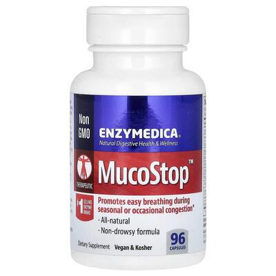 Смесь ферментов для облегчения дыхания Enzymedica MucoStop, 96 капсул
