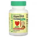 ДГК з водоростей з вітаміном А та лютеїном ChildLife Algae DHA with Vitamin A & Lutein, ягідний смак, 60 м'яких таблеток