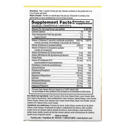 Вітамін C Ener-C Vitamin C 1000 мг шипучий розчинний порошок для напою зі смаком персика та манго, 30 пакетів