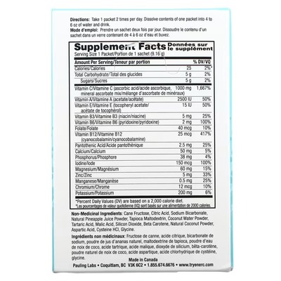 Витамин C Ener-C Vitamin C 1000 мг шипучий растворимый порошок для напитка со вкусом ананаса и кокоса, 30 пакетов