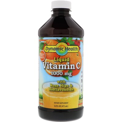 Витамин С Dynamic Health Liquid Vitamin C 1000 мг, цитрусовый вкус, 473 мл