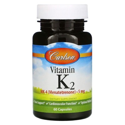 Витамин K2 MK-4 Carlson Labs Vitamin K2 (MK-4) 5 мг, 60 капсул