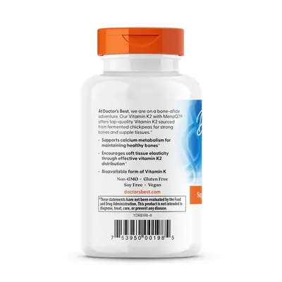 Вітамін К2 Doctor's Best Natural Vitamin K2 MK-7 with MenaQ7 45 мкг, 60 вегетаріанських капсул