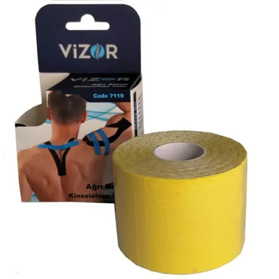 Кінезіо тейп Vizor 5 см х 5 м, жовтий