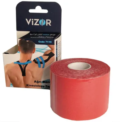 Кінезіо тейп Vizor 5 см х 5 м, червоний