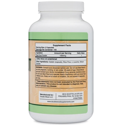Корень свеклы Double Wood Beet Root 1000 мг, 210 капсул