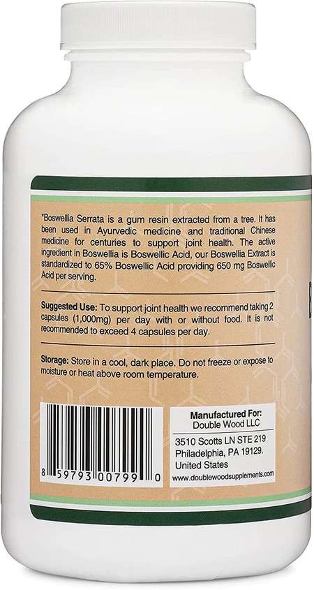 Босвеллия Double Wood Boswellia 1000 мг, 240 капсул