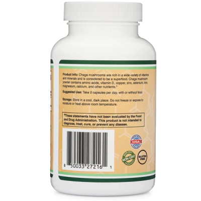 Гриб Чага Double Wood Chaga Mushroom 1000 мг, 120 капсул