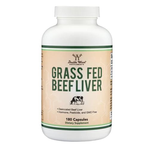 Говяжья печень травяного откорма Double Wood Grass Fed Beef Liver 1000 мг, 180 капсул