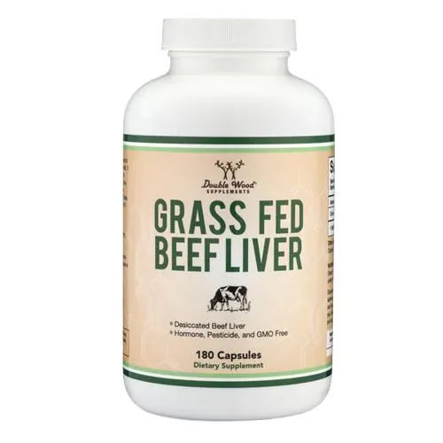 Яловича печінка трав'яної відгодівлі Double Wood Grass Fed Beef Liver 1000 мг, 180 капсул
