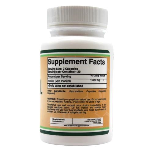 Инозитол Double Wood Inositol 1000 мг, 60 капсул