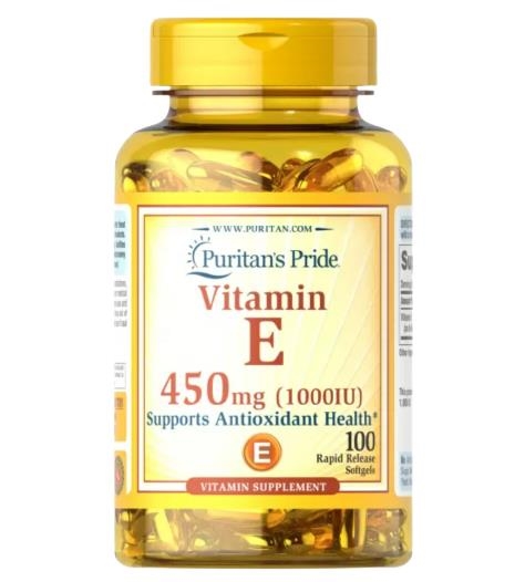 Витамин Е Puritan's Pride Vitamin E 1000 IU 450 мг, 100 капсул