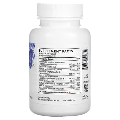 Вітамінно-мінеральний комплекс Thorne Research Basic Nutrients 2/Day (NSF-Certified For Sport) капсули №60
