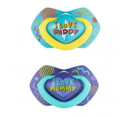 Пустышка силиконовая Canpol Babies Neon Love симметричная 22/652_blu, 0-6 месяцев, 2 шт